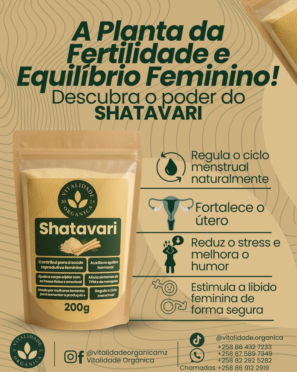 Shatavari 200g - Vitalidade Orgânica