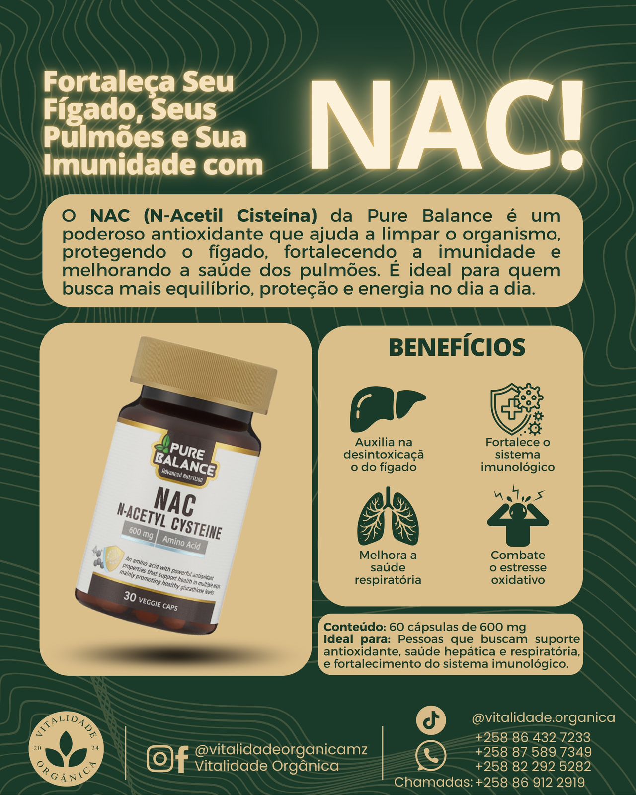 NAC (N-Acetil Cisteína) 30 cápsulas