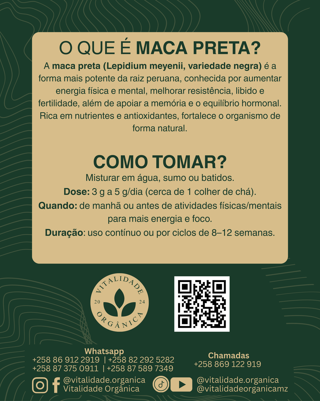 Maca Preta 200g - Vitalidade Orgânica