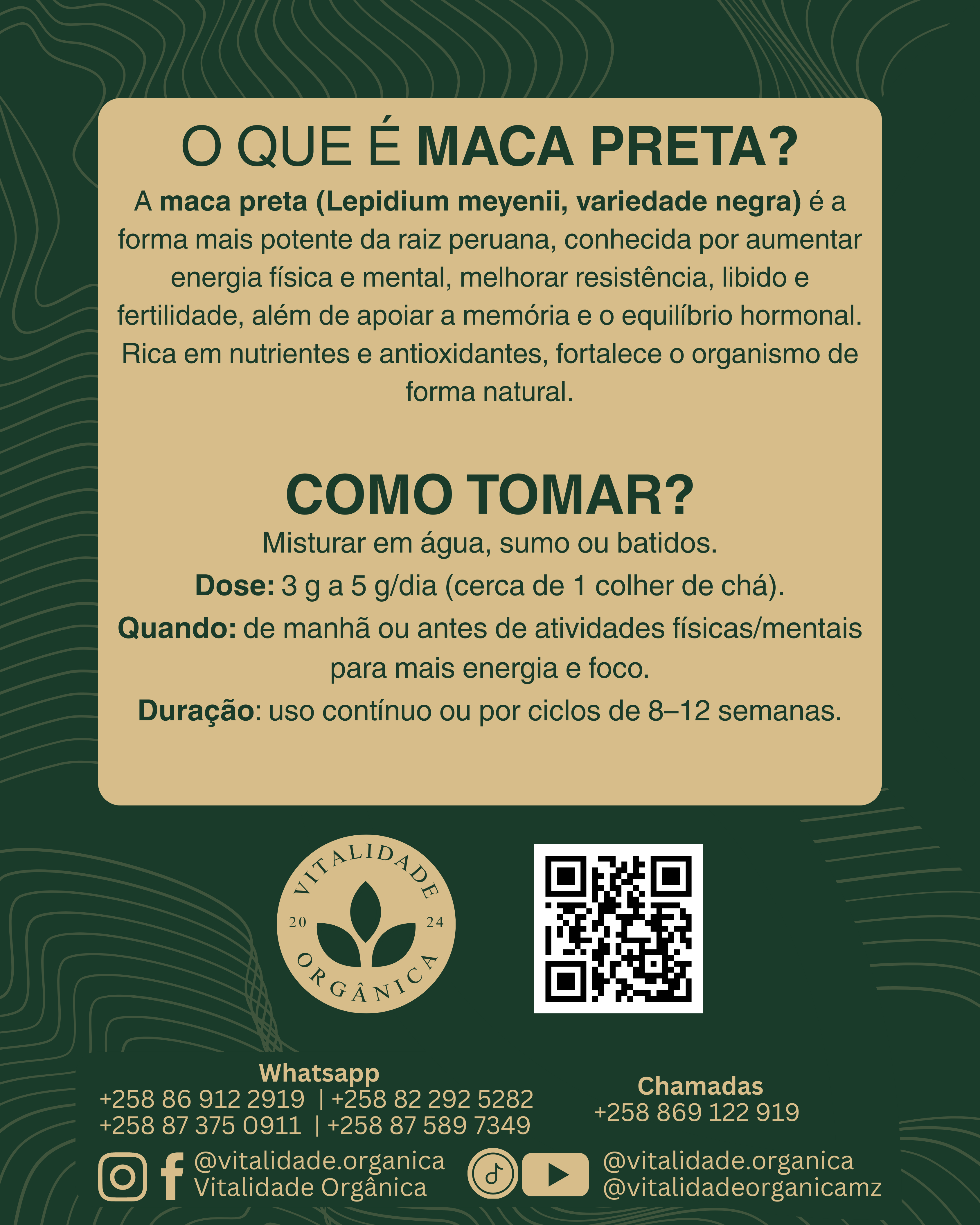 Maca Preta 200g - Vitalidade Orgânica