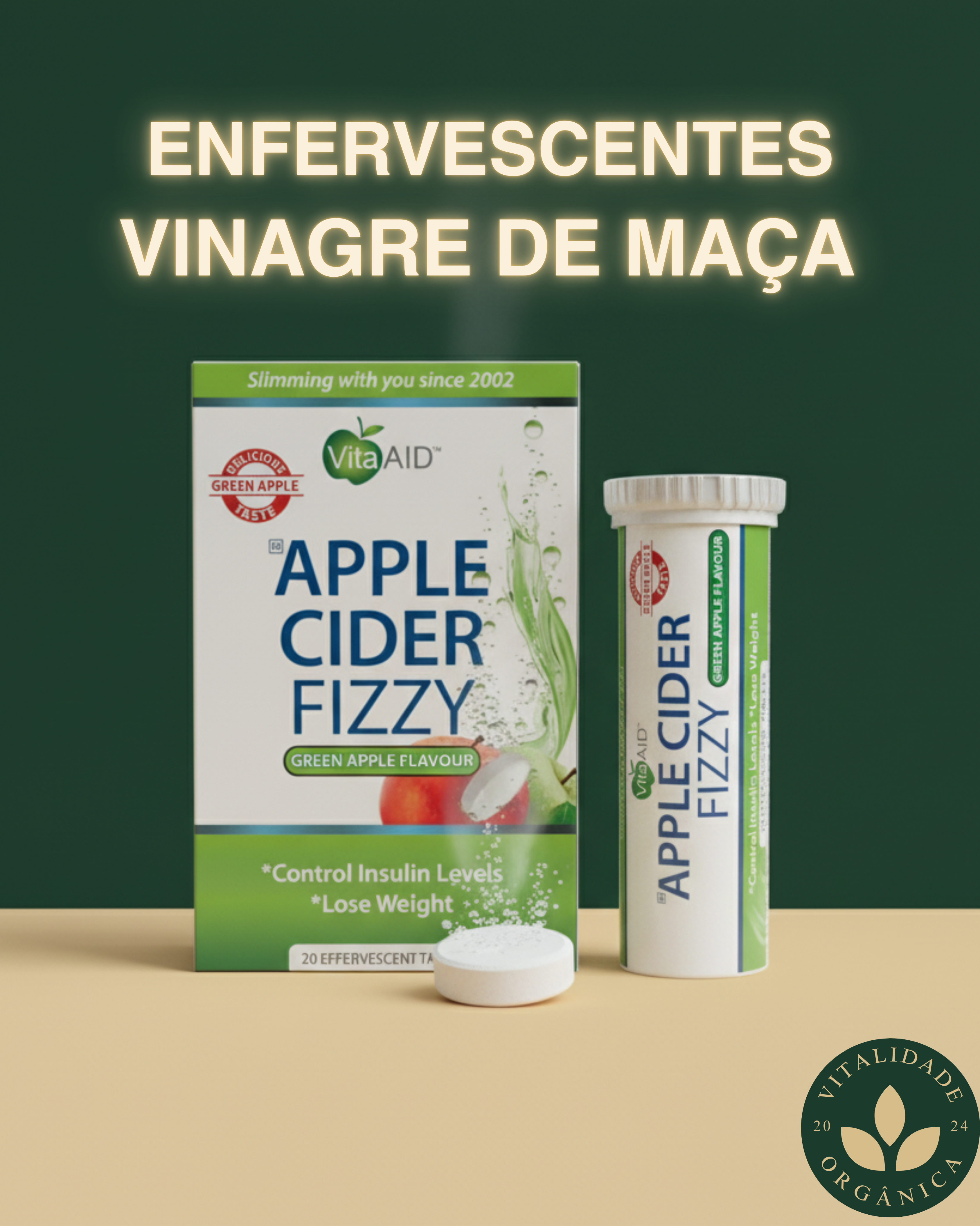 Vinagre de Maça enfervescentes - VitaAid